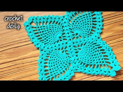 Crochet doily tutorial. crochet thalposh pattern. placemat crochet pattern. step by step video
