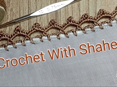 Crochet dupata lace pattern. Crochet tutorial #144 by @crochetwithshaheen0786