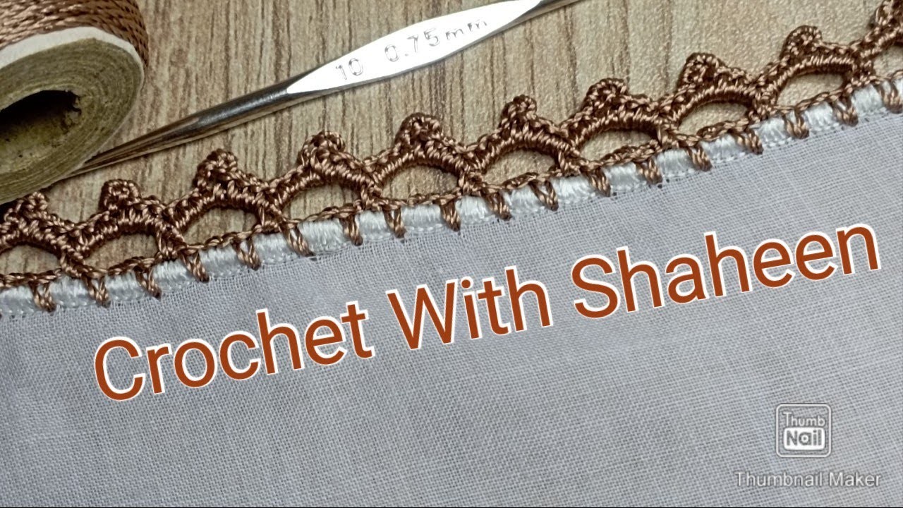 Crochet dupata lace pattern. Crochet tutorial #144 by @crochetwithshaheen0786