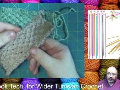 Crochet Lesson - Double Ended Crochet Hook Technique for Wider Tunisian Projects