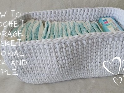 Crochet storage basket