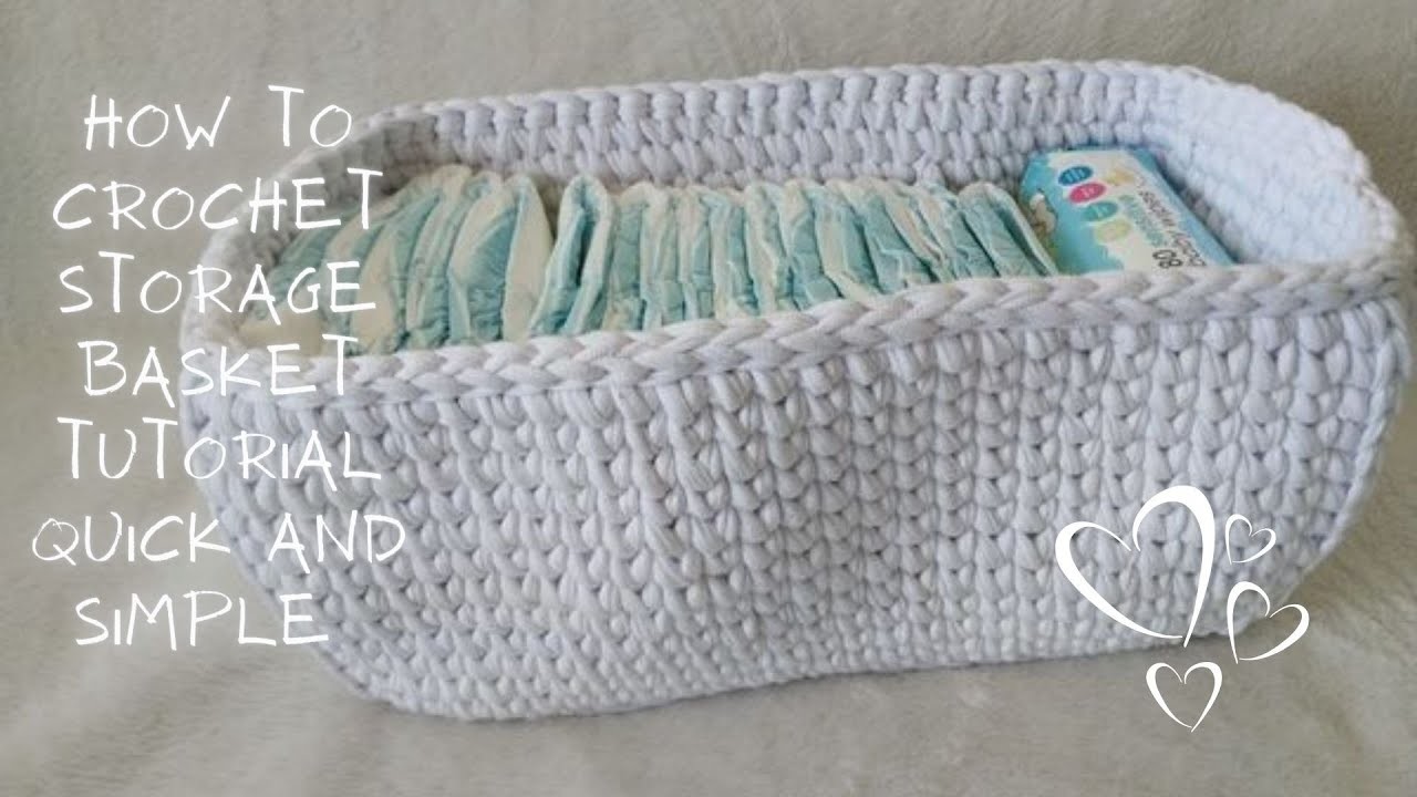 Crochet storage basket