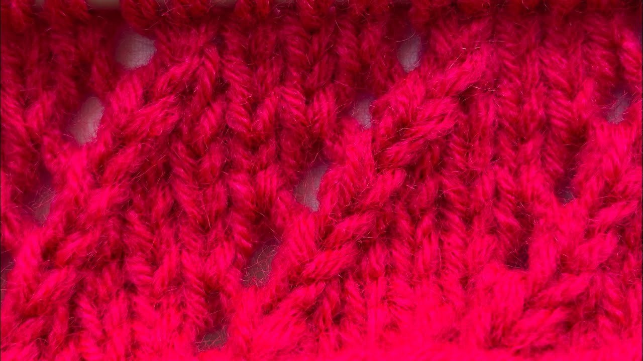 Diagonal Lace Stitch Knitting Pattern