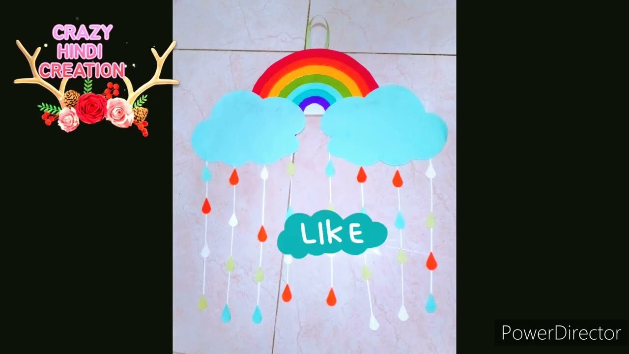DIY- EASY RAINBOW WALL HANGING WITH PAPER.PAPER CRAFT