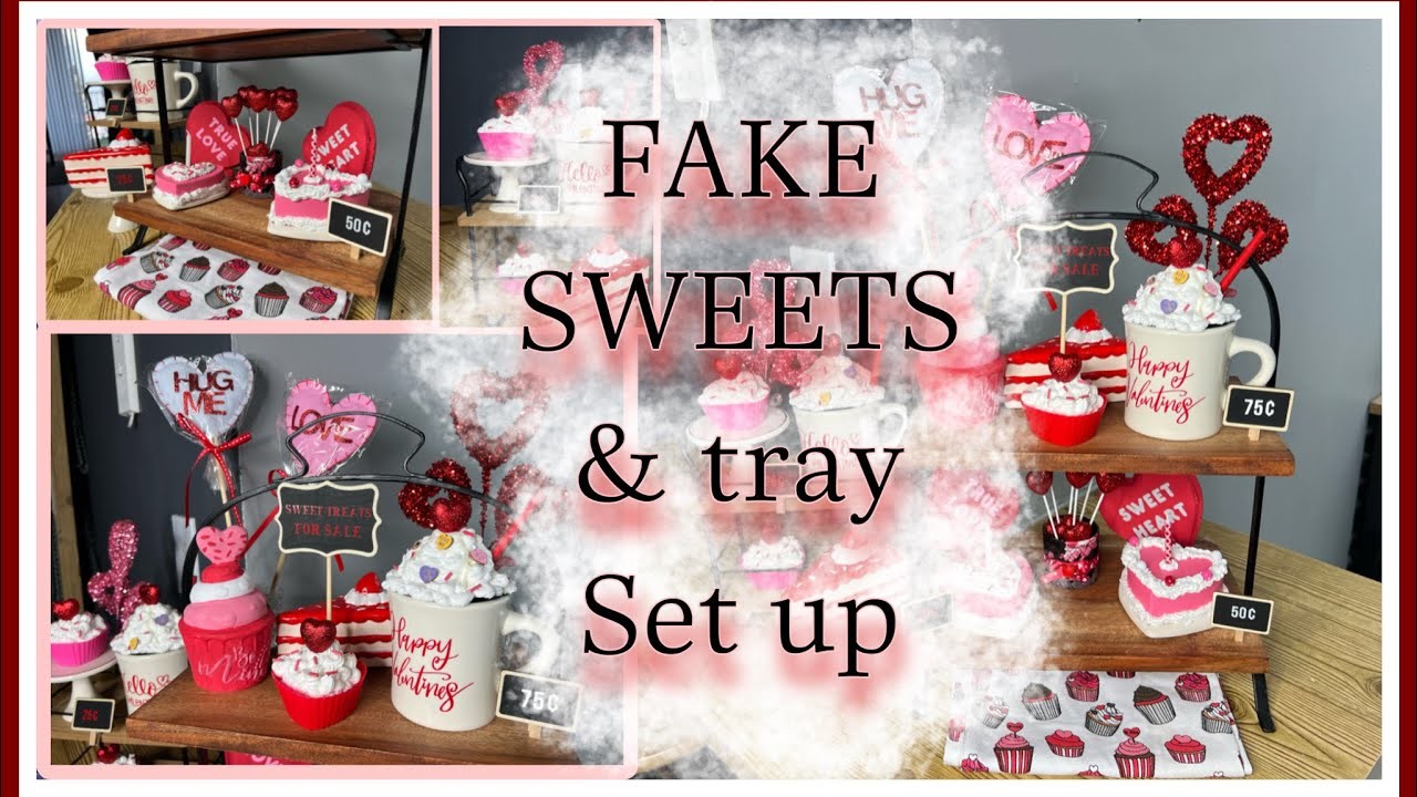 DIY fake sweets & tiered tray set up