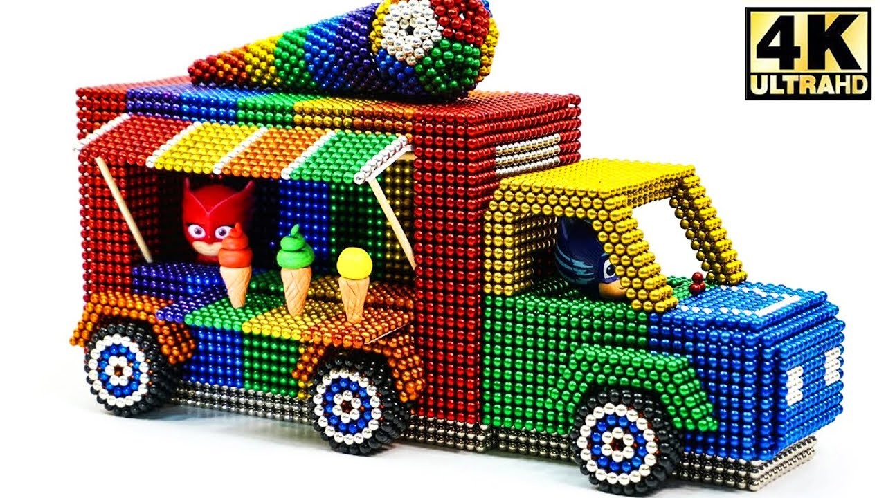 DIY - How To Make an Ice Cream Truck with Magnetic Balls Magnetic Man ASMR 4K