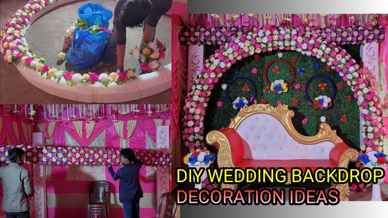 DIY WEDDING BACKDROP DECORATION IDEAS. FLOWER DECORATION. WEDDING DECORATION