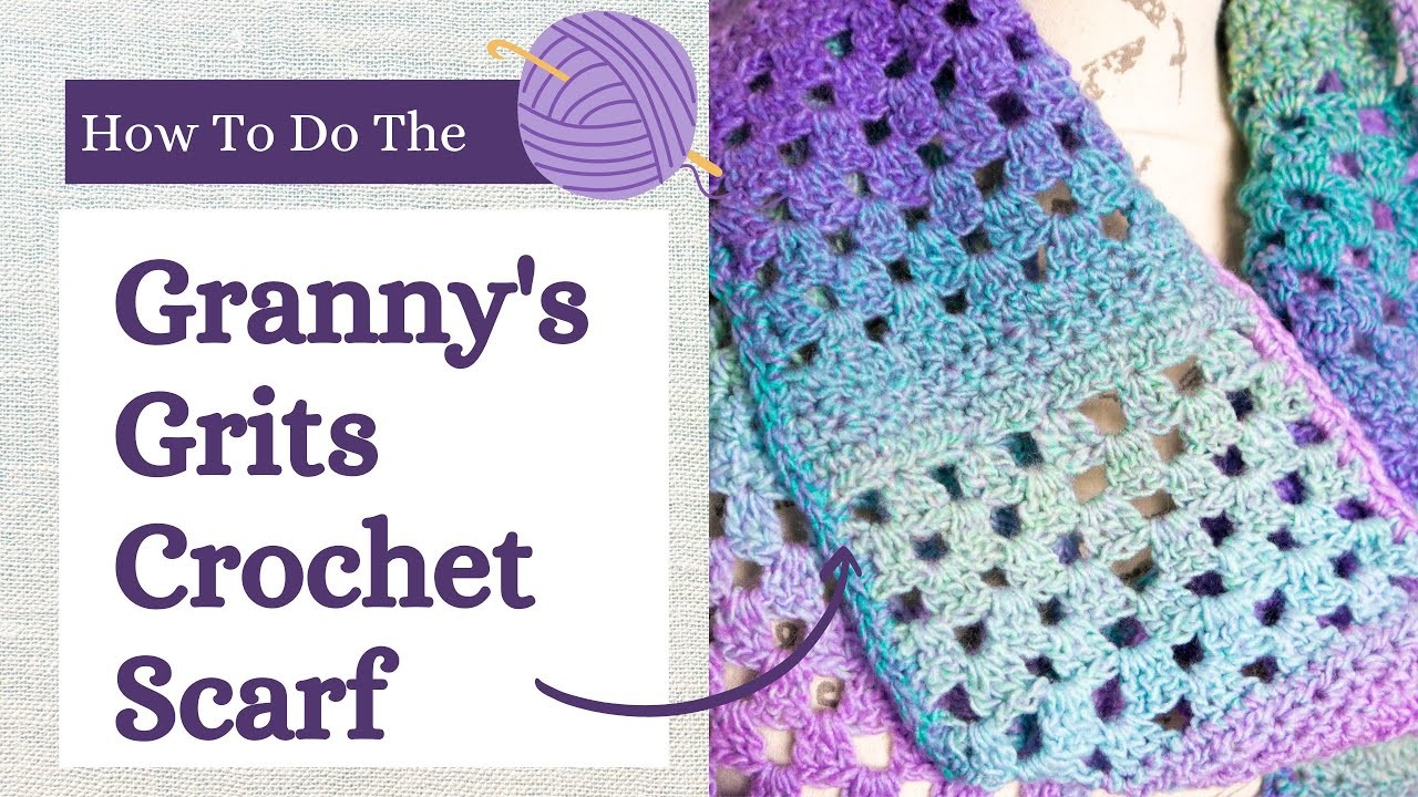 Easy Extra Long Crochet Granny Stitch Scarf Pattern - The Granny's Grits Crochet Scarf