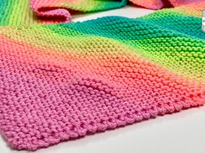 Easy Knit Diagonal Garter Stitch Scarf ????????
