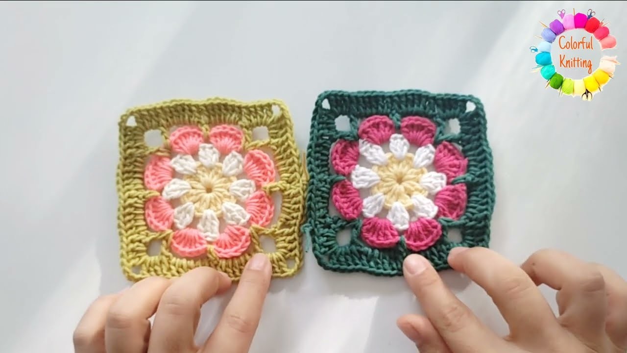 ????Great⚡Square Crochet with flowers  ✅