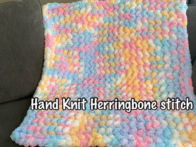 Hand Knit Herringbone Stitch