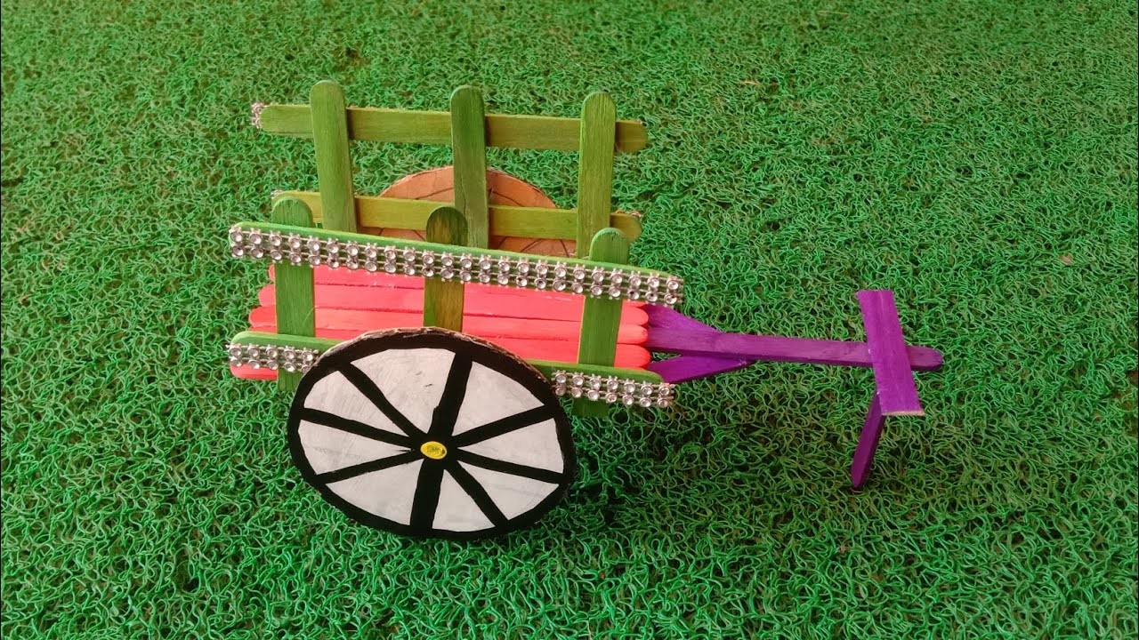 How to make DIY Bullock Cart in pop stick kids craft  | Pongal craft ideas | #shorts #artandcraft