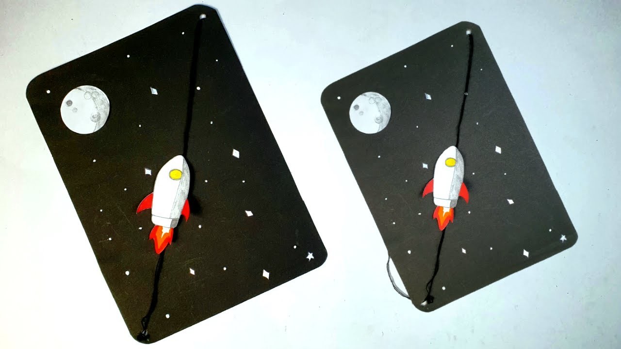 How To Make Moving Rocket Card | DIY Moving Rocket Card with paper |  Kids Craft idea
