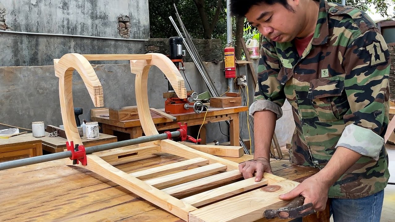 Mr. Truong's Skillful Wooden Chair Making Skills. Woodworking DIY