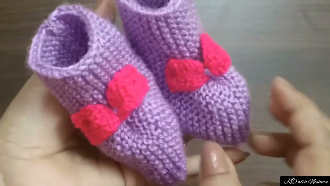 New Baby Booties knitting design.pattern for cardigan, sweater, jacket, frock ||in hindi||