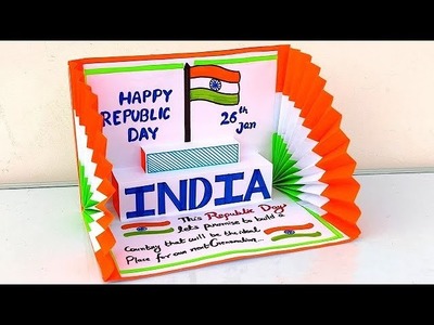 Republic day card making easy 2023. DIY Republic day pop up card. How to make Republic day card