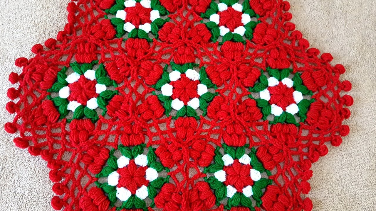 Thalposh,  woolen rumal,  crosia design Thalposh,  round table cover, tikki Thalposh