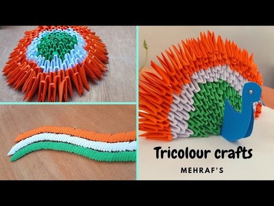 Tricolour Craft ideas.Republic Day Craft.Independence Day Craft.Tricolour Peackock craft.Mehraf's