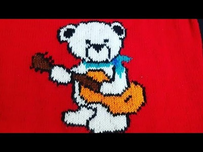 Very cute teddy Bear baby sweater design (Third lesson)easyknitting #graphdesign #beginnerknitting