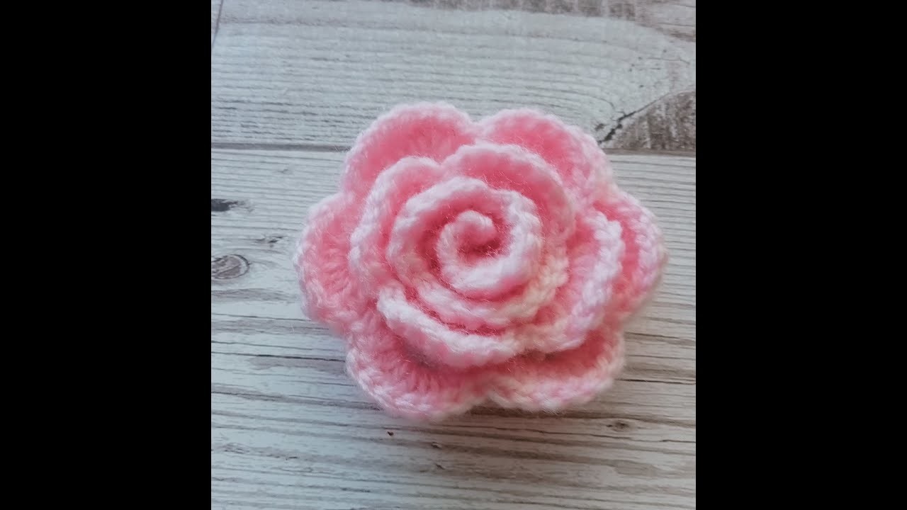 Very easy Crochet Rose Flower tutorial for Beginners