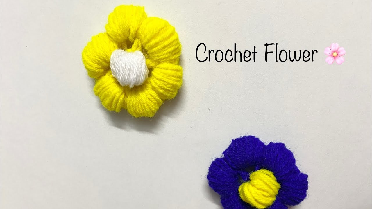 Wowww fluffy crochet flower ???? #howtocrochet #beginnercrochettutorial #crochetflower