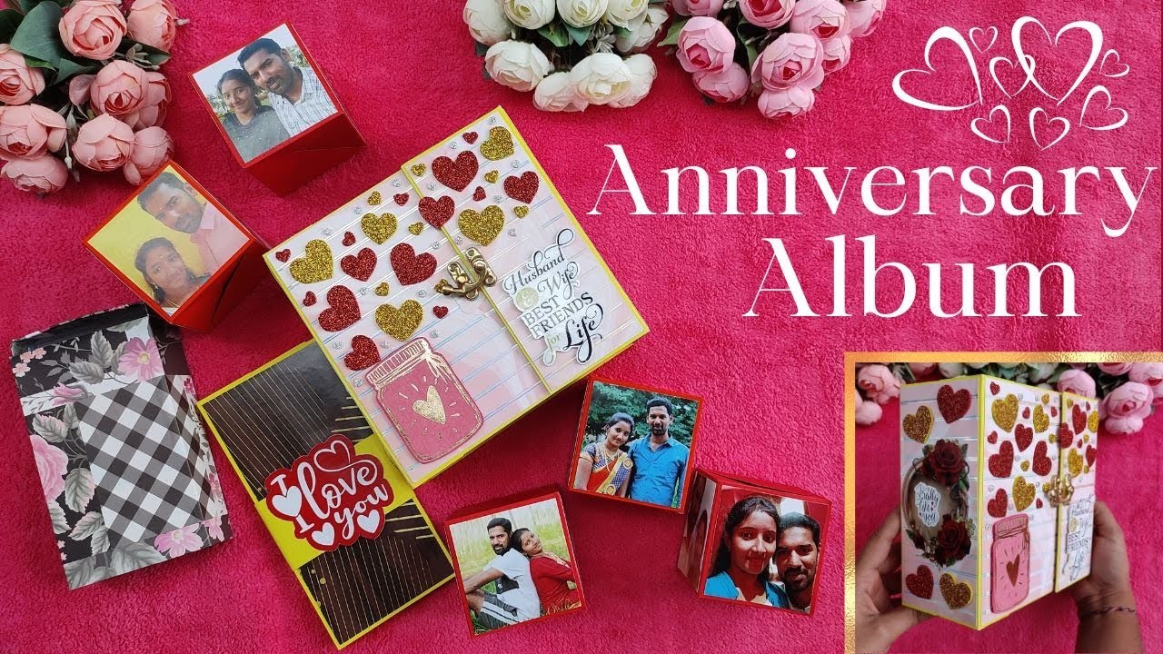 Anniversary Album.Mr&Mrs Scrapbook.Scrapbook for Anniversary.Gifts for Husband.Love Theme Scrapbook.