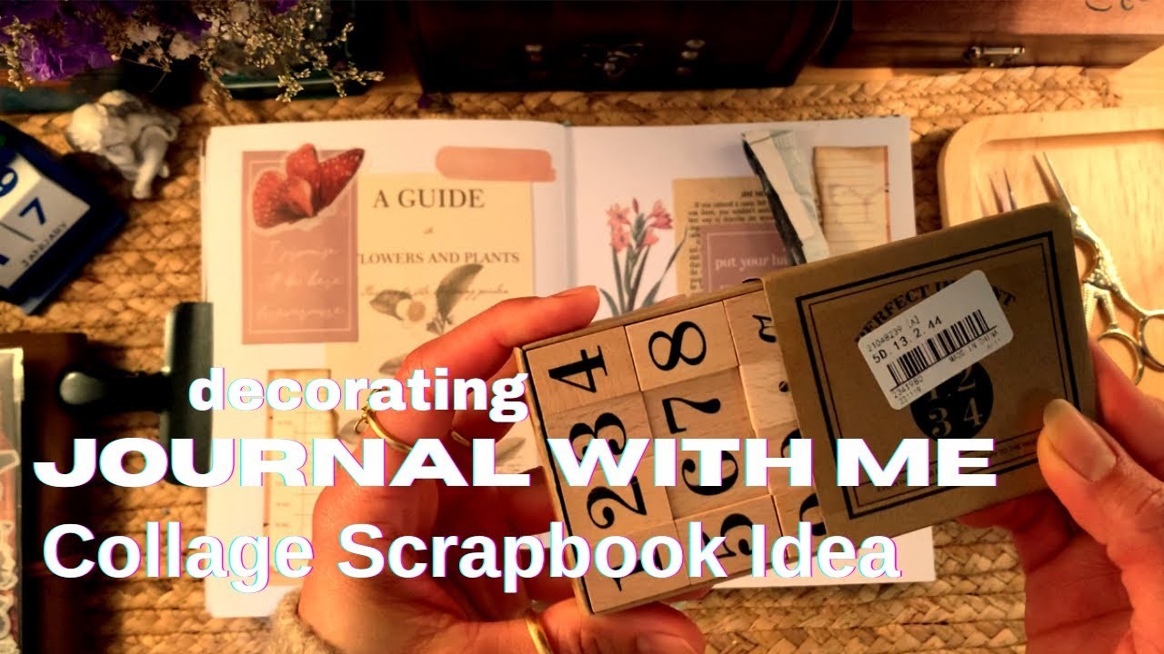 ASMR SCRAPBOOK • Decorating my collage journal in aesthetic way with writing • No talking
