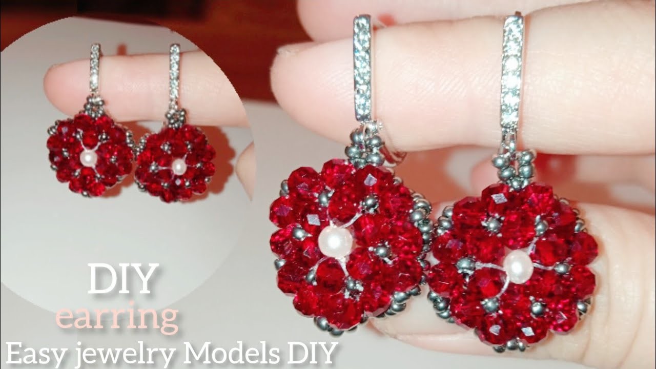Beaded Flower Earring making How to make Elegant earrings from sand beads.Bead Tutorial jewelry DIY