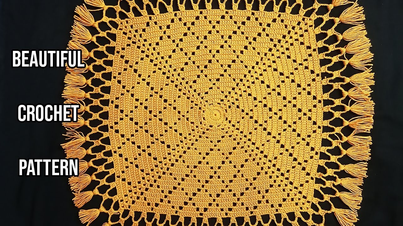 Crochet Design ( Thalposh. Table Cloth. Placemat. Doily ) in Hindi & Urdu - Woolen Craft No. 145