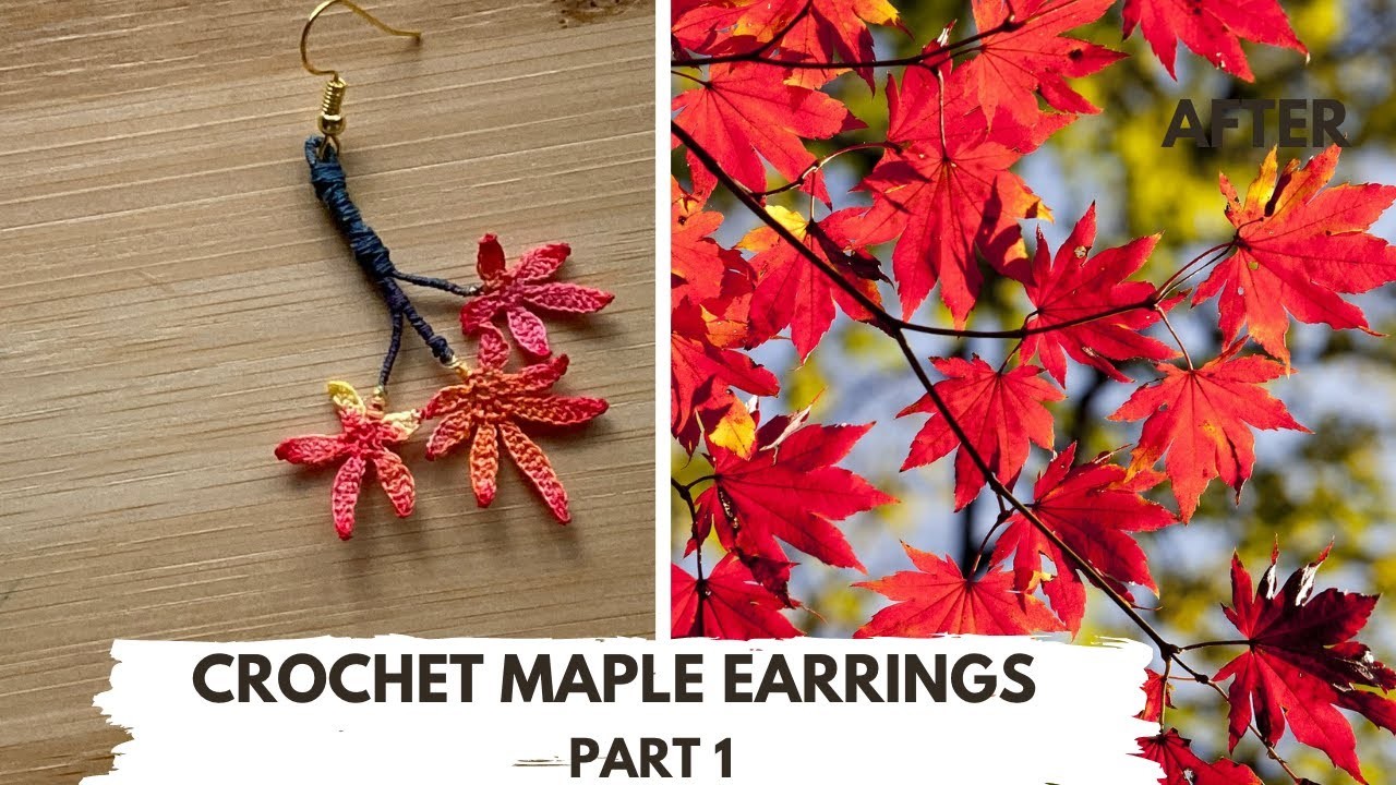 CROCHET MAPLE LEAF PATTERN | SIMPLE EARRINGS | CROCHET LEAF PATTERN | AUTUMN FREE CROCHET PATTERN