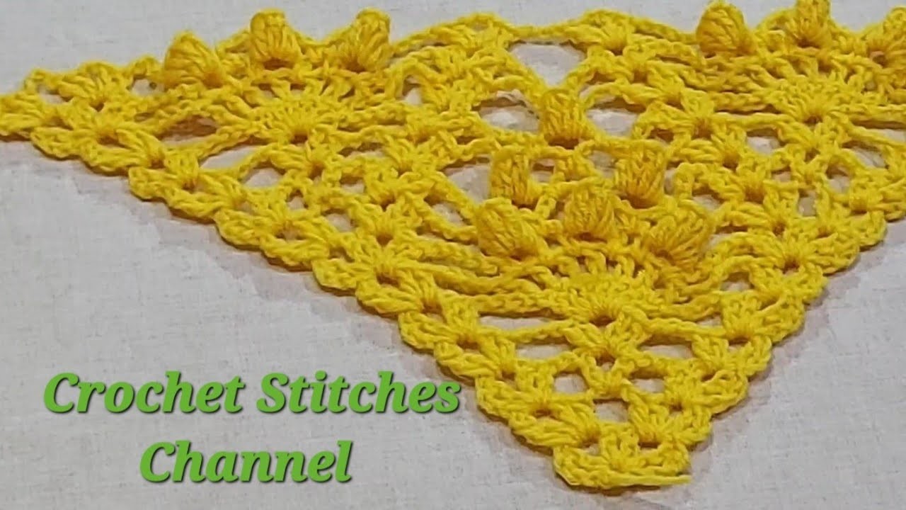 Crochet Shawl with popcorn stitch (easy tutorial)