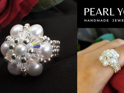 DIY a Beaded Pearl Ring for Wedding | The Pearl Ring Making Process 串珠戒指 | 珍珠戒指 Free Tutorial