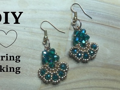 DIY.  Easy earring making.Hhow to make amazing earrings with sand beads and rondelle