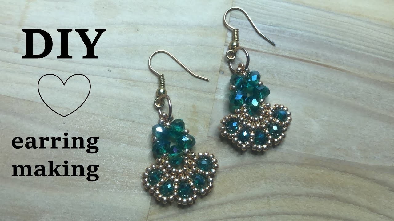 DIY.  Easy earring making.Hhow to make amazing earrings with sand beads and rondelle