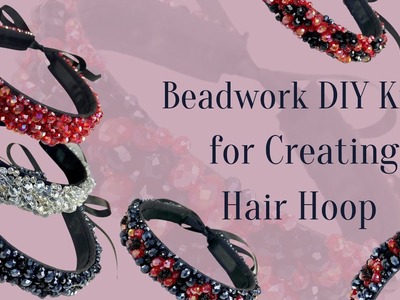 DIY hair hoops Kits Embroidery with beads