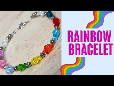 Easy beaded bracelet tutorial: Colorful 3 string bracelet