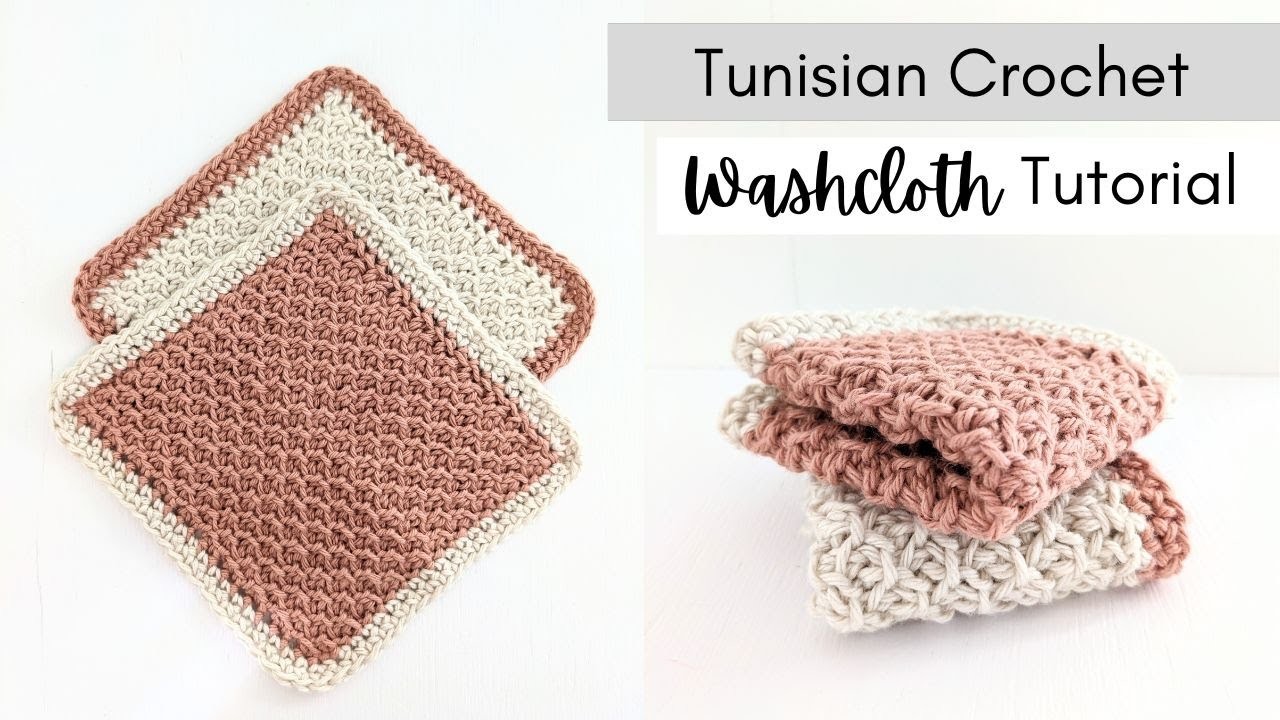 Easy Tunisian Crochet Washcloth Using the Honeycomb Stitch - Free Washcloth Pattern