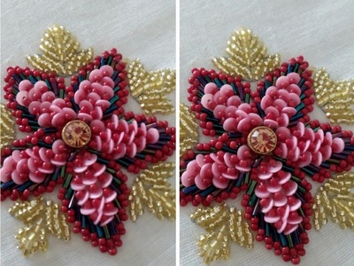 Flower embroidery. bead work flower design @blossomembroidery