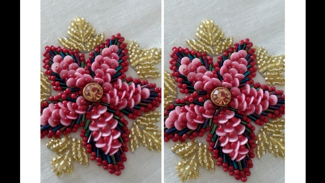 Flower embroidery. bead work flower design @blossomembroidery