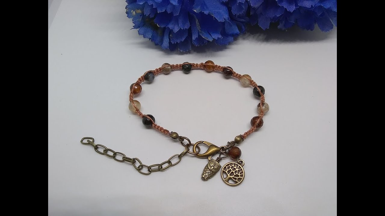 How To: Macrame Gemstone Bracelet - Beginner Friendly!