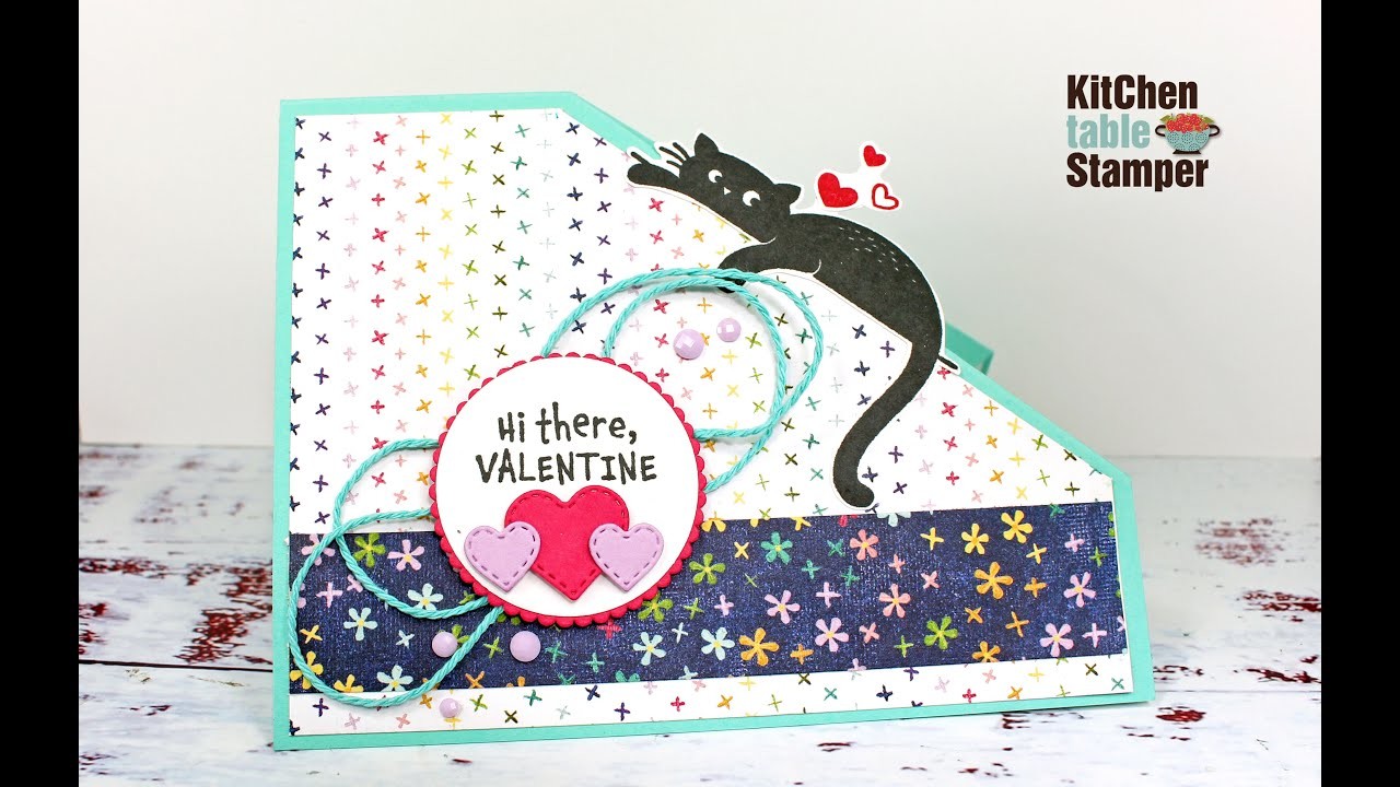 How to make a Pop Up Valentine Card, Stampin' Up! Love Cats, with Kitchen Table Stamper