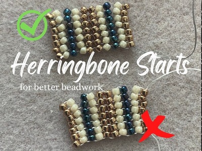 How to start Herringbone Stitch (without using Ladder Stitch)