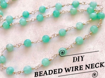 Jewelry DIY | Beaded Necklace | Wire Wrapping Jewelry Tutorial | How to make a Beaded Necklace