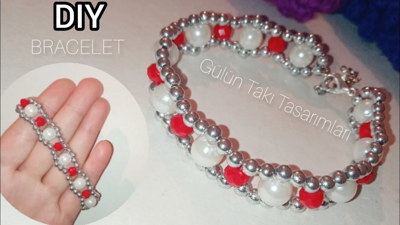 KOLAY Kristal Boncuktan Zarif Bileklik Yapımı How to make Simple Beads Bracelet Crystal Bracelet DIY