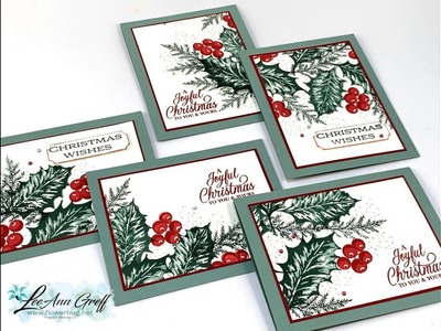 Leaves of Holly 5 at a time cards