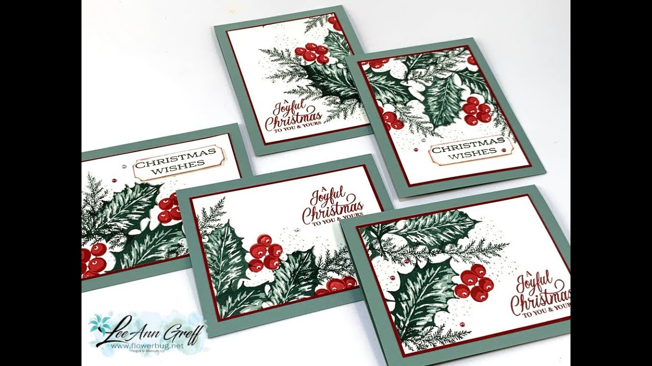 Leaves of Holly 5 at a time cards