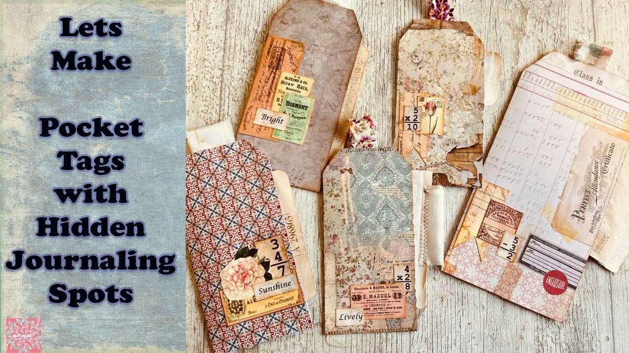 Making Pockets Tags with Hidden Journaling Spots- Scrap busting With Melina - and Angel Mail! :)