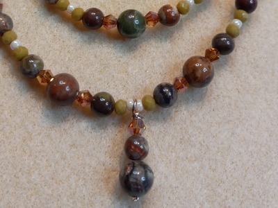 Ocean Jasper necklace,  bracelet and earrings set from Bead Box Bargains
