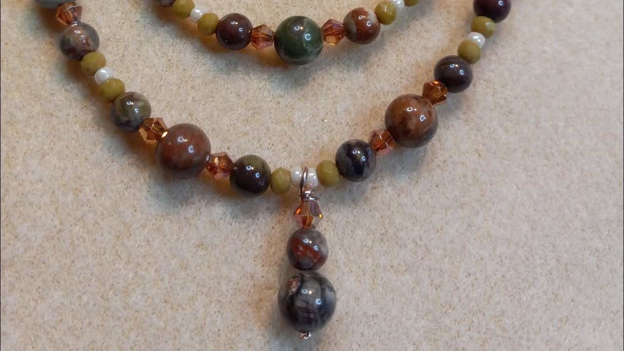 Ocean Jasper necklace,  bracelet and earrings set from Bead Box Bargains