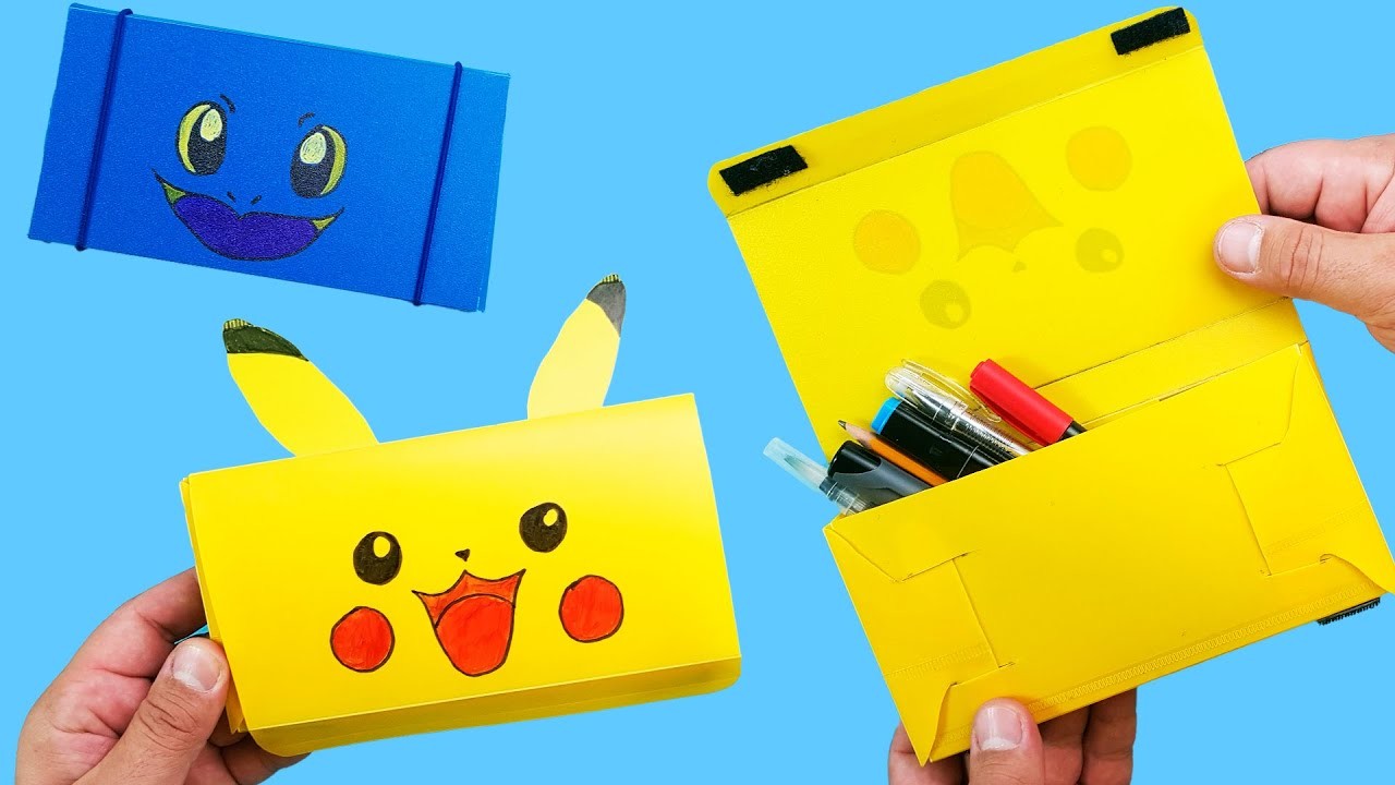 Origami Pokemon Pencil Box - DIY. Easy paper crafts